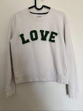 Tory Burch Tory Sport Terry Crew LOVE Tennis Sweatshirt Small